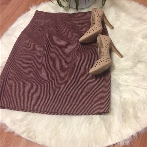Dresses & Skirts - Beautiful Burgundy and Taupe Wool Skirt